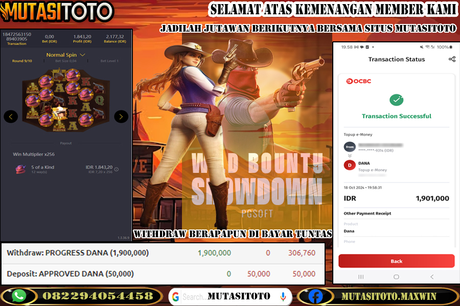 BUKTI KEMENANGAN DI WILD BOUNTY SHOWDOWN Tanggal 18-Oct 2024