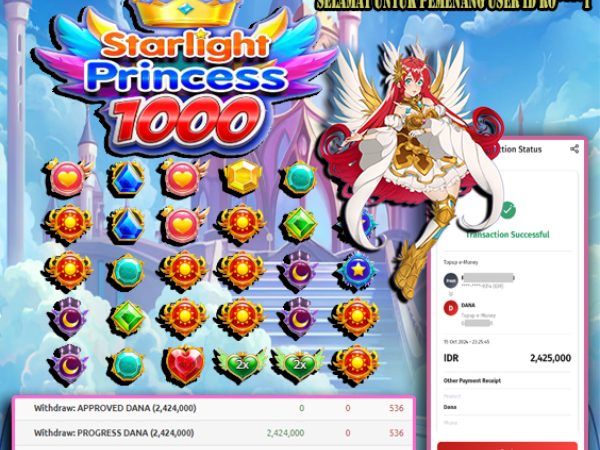 KEMENANGAN MEMBER BERMAIN ~ STARLIGHT PRINCESS 1000