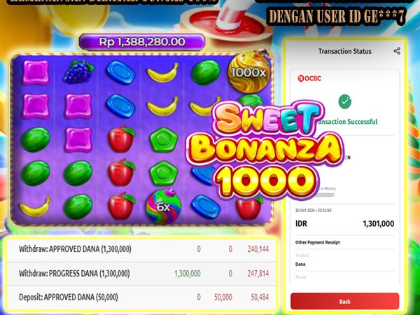 KEMENANGAN MEMBER BERMAIN DI SWEET BONANZA 1000