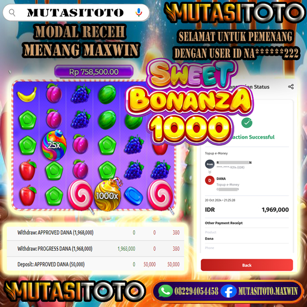 MODAL RECEH MENANG MAXWIN DI SWEET BONANZA 1000