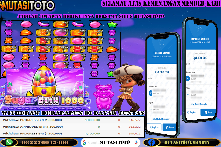 WITHDRAW MEMBER BERMAIN DI SUGAR RUSH 1000