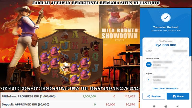 BUKTI KEMENANGAN DI WILD BOUNTY SHOWDOWN Tanggal 24-Oktober 2024