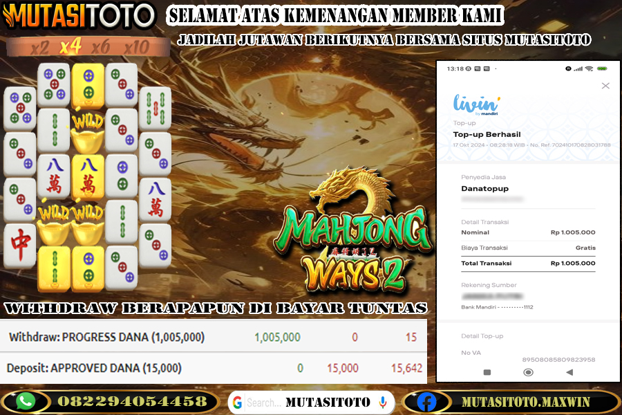 KEMENANGAN MEMBER ~ MAHJONG WAYS 2