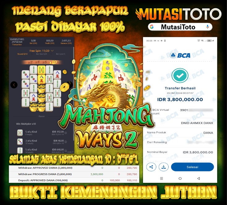 KEMENANGAN BERMAIN DI MAHJONG WAYS 2