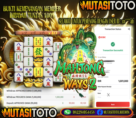 KEMENANGAN MEMBER ~ MAHJONG WAYS 2