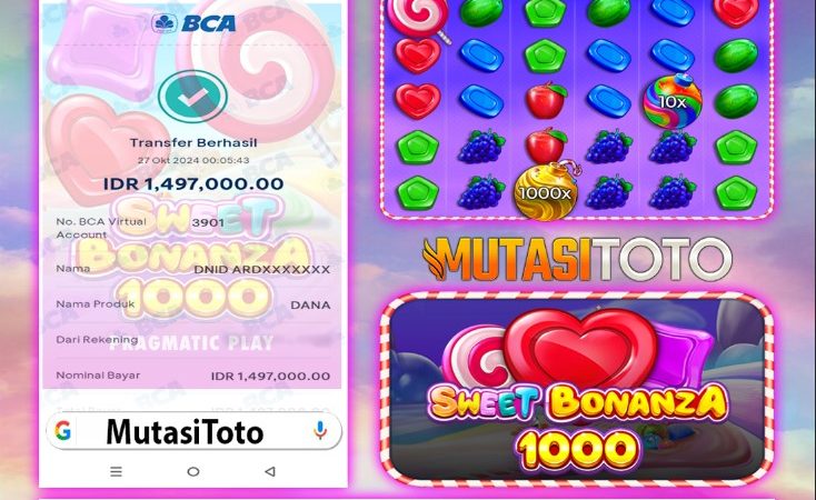 KEMENANGAN DIBAYAR TUNTAS SWEET BONANZA 1000