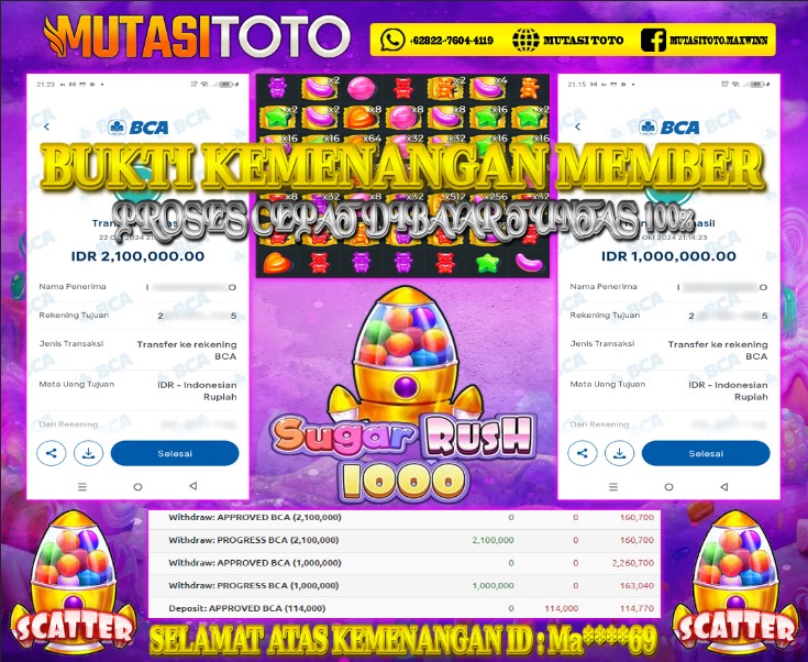 WITHDRAW MEMBER BERMAIN DI SUGAR RUSH 1000