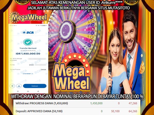 BUKTI KEMENANGAN DI LIVE CASINO-MEGAWHEEL 03-Oct-2024