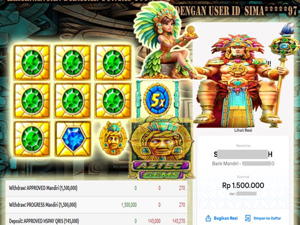 BUKTI KEMENANGAN AZTEC GEMS