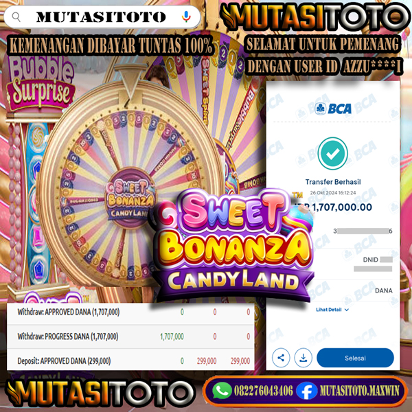 DIBAYAR TUNTAS 100% SWEET BONANZA CANDYLAND