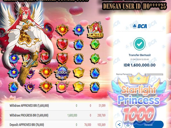 WITHDRAW MEMBER BERMAIN DI STARLIGHT PRINCESS 1000