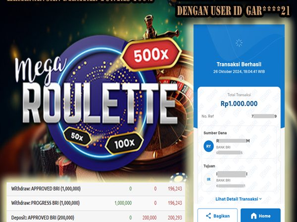 DIBAYAR TUNTAS 100% MEGA ROULETTE