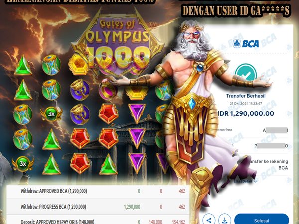 WITHDRAW MEMBER BERMAIN DI GATES OF OLYMPUS 1000