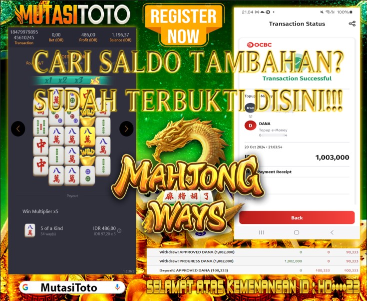 KEMENANGAN MEMBER BERMAIN DI MAHJONG WAYS 2