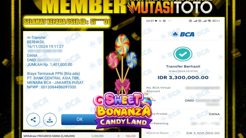 KEMENANGAN MEMBER BERMAIN DI SWEET BONANZA CANDYLAND