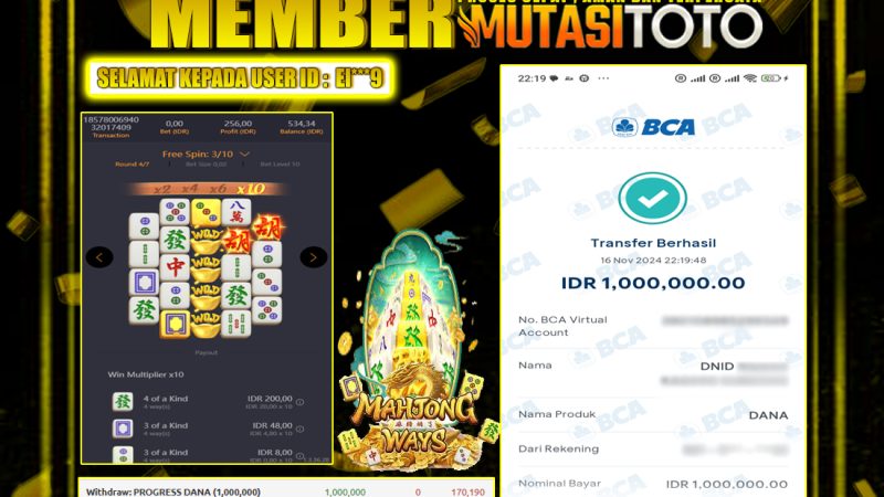 KEMENANGAN MEMBER BERMAIN DI MAHJONG WAYS 2