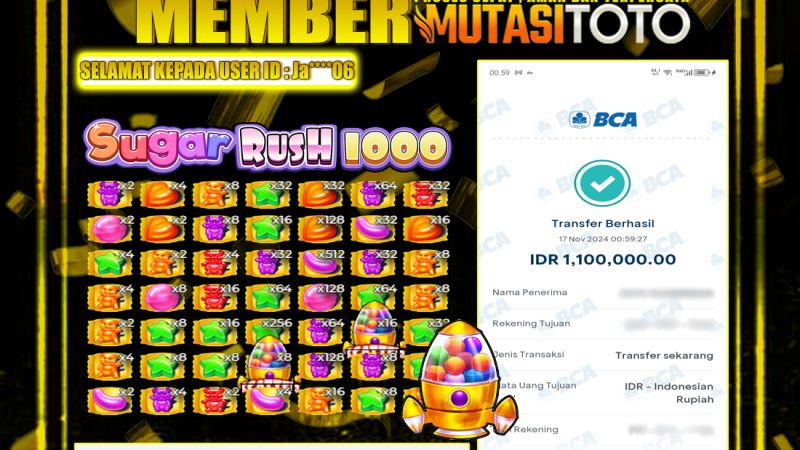 KEMENANGAN MEMBER BERMAIN DI SUGAR RUSH 1000