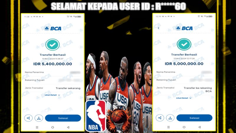 KEMENANGAN MEMBER BERMAIN DI SPORT BASKETBALL