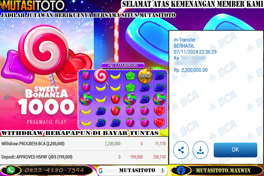 DIBAYAR TUNTAS 100% SWEET BONANZA CANDYLAND