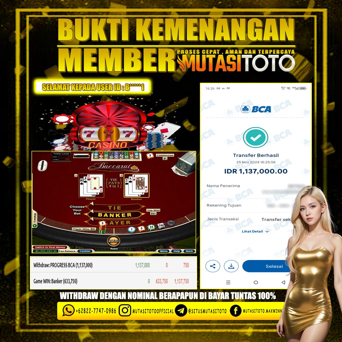 KEMENANGAN MEMBER BERMAIN DI LIVE-BACCARAT CLASSIC