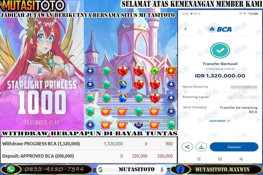 WITHDRAW MEMBER BERMAIN STARLIGHT PRINCESS 1000