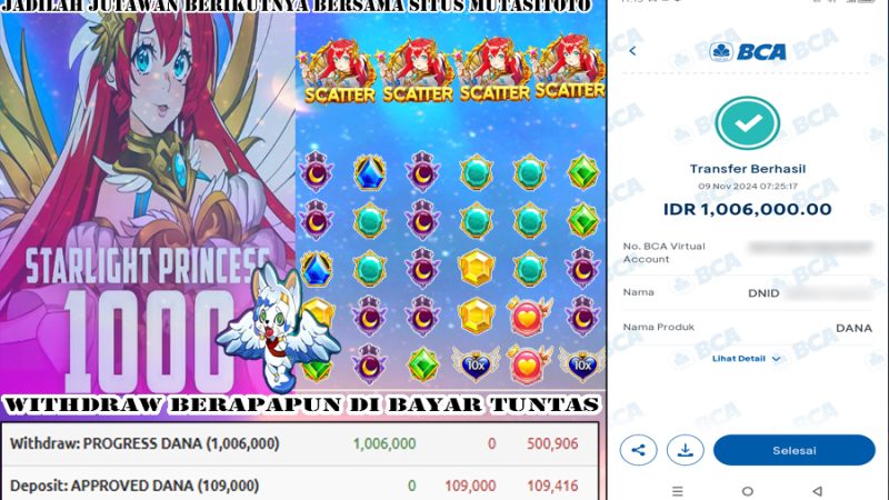 KEMENANGAN MEMBER BERMAIN DI STARLIGHT PRINCESS 1000