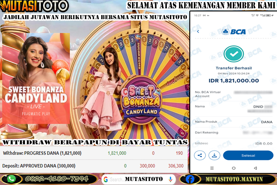 DIBAYAR TUNTAS 100% SWEET BONANZA CANDYLAND