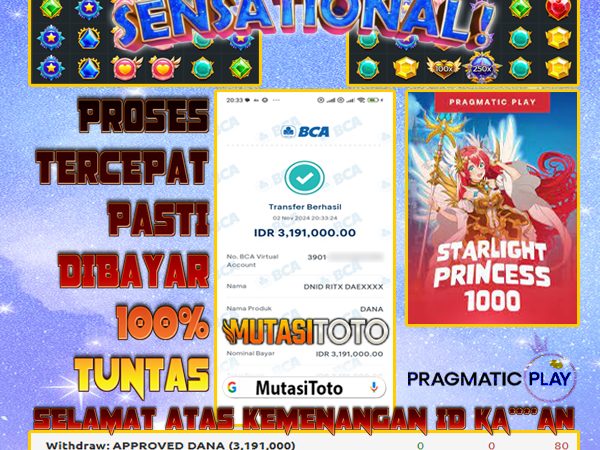 WITHDRAW MEMBER BERMAIN STARLIGHT PRINCESS 1000