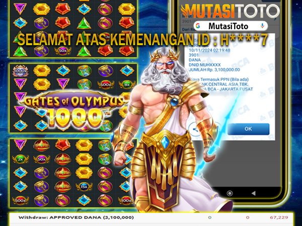 DIBAYAR TUNTAS 100% GATES OF OLYMPUS 1000