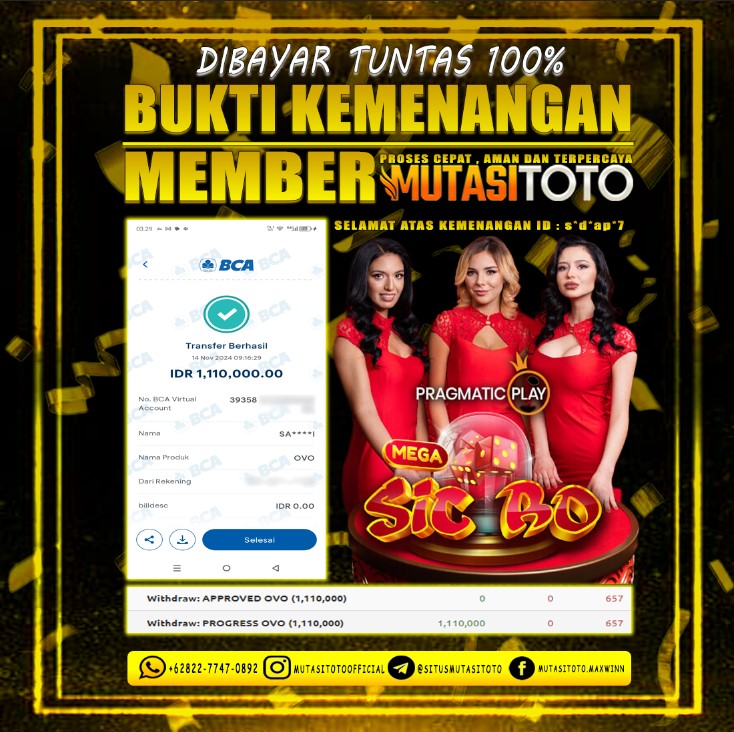 BUKTI KEMENANGAN MEMBER JUTAAN DI CASINO SICBO