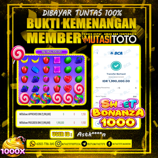 WITHDRAW SWEET BONANZA 1000