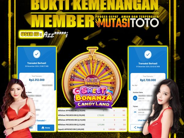 KEMENANGAN SWEET BONANZA CANDYLAND