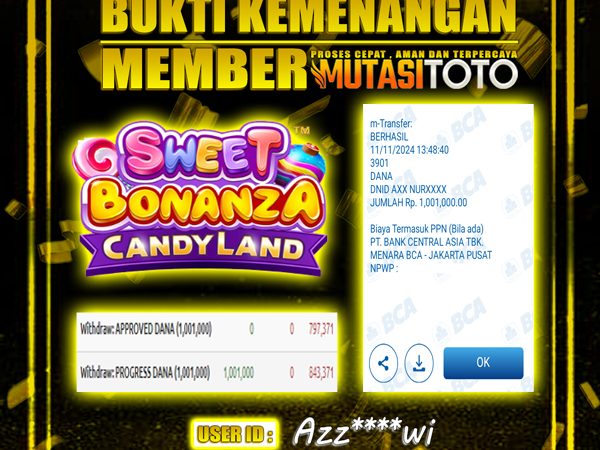 DIBAYAR TUNTAS 100% SWEET BONANZA CANDYLAND