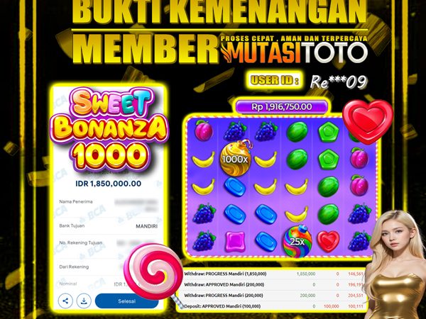 100% WITHDRAW SWEET BONANZA 1000