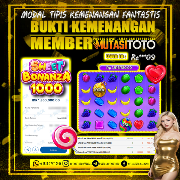 100% WITHDRAW SWEET BONANZA 1000