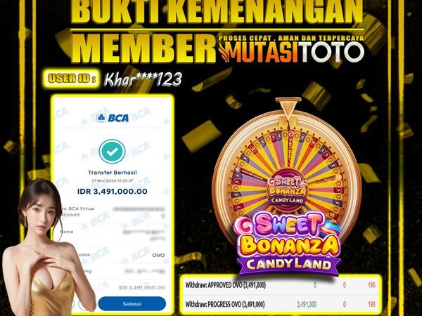 KEMENANGAN SWEET BONANZA CANDYLAND