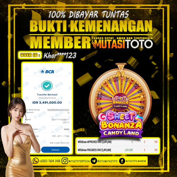 KEMENANGAN SWEET BONANZA CANDYLAND