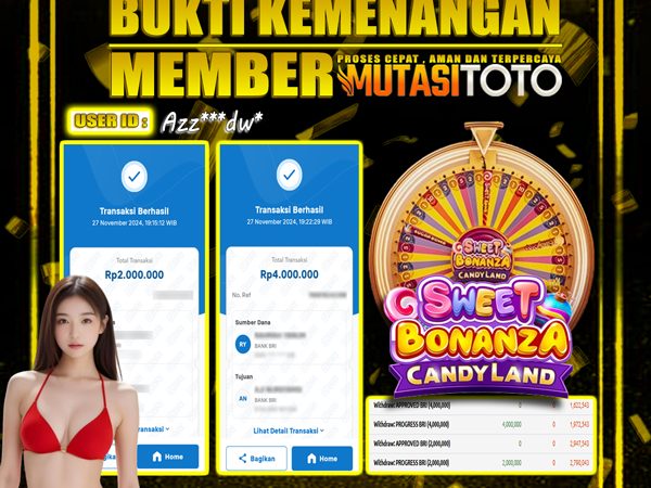 KEMENANGAN SWEET BONANZA CANDYLAND