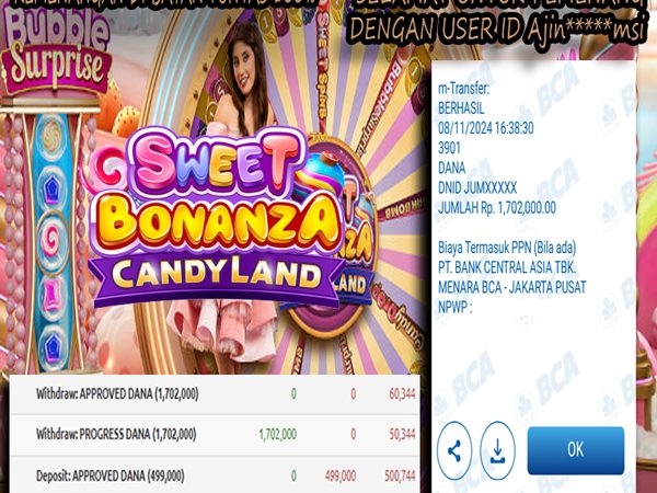 DIBAYAR TUNTAS 100% SWEET BONANZA CANDYLAND