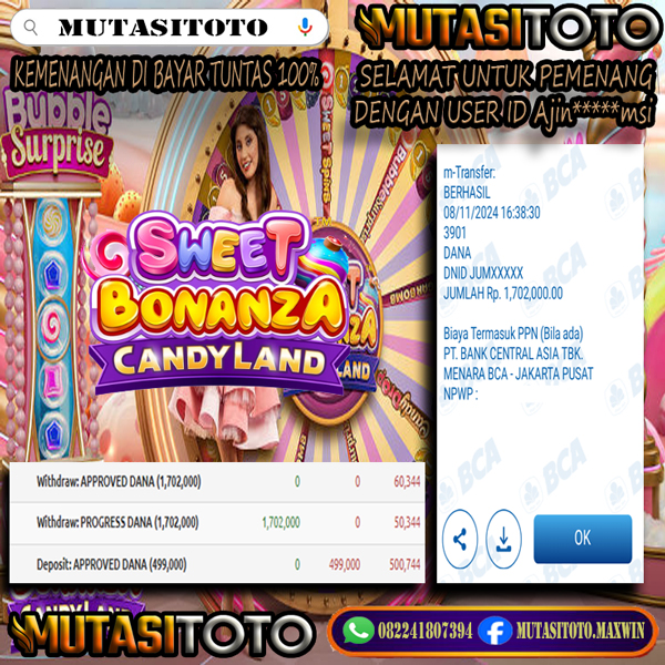 DIBAYAR TUNTAS 100% SWEET BONANZA CANDYLAND