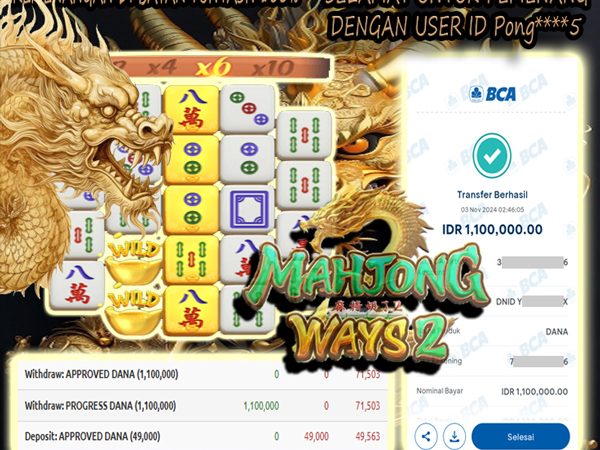 KEMENANGAN MEMBER BERMAIN DI MAHJONG WAYS 2