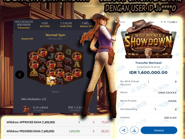 MENANG BESAR MEMBER JEPE WILD BOUNTY SHOWDOWN