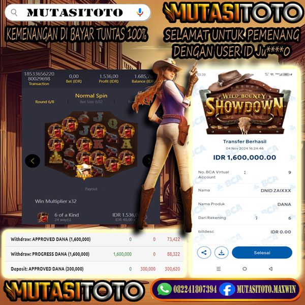 MENANG BESAR MEMBER JEPE WILD BOUNTY SHOWDOWN