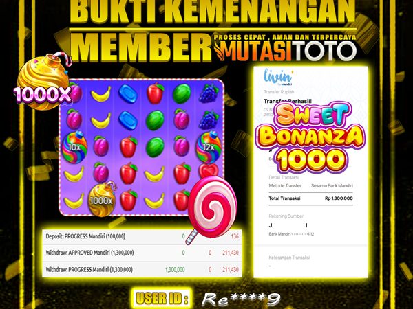 100% WITHDRAW DI SWEET BONANZA 1000