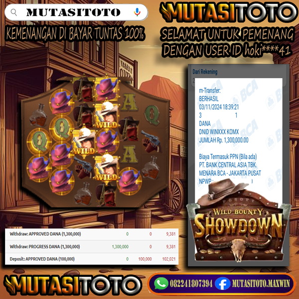 KEMENANGAN MEMBER BERMAIN DI WILD BOUNTY SHOWDOWN