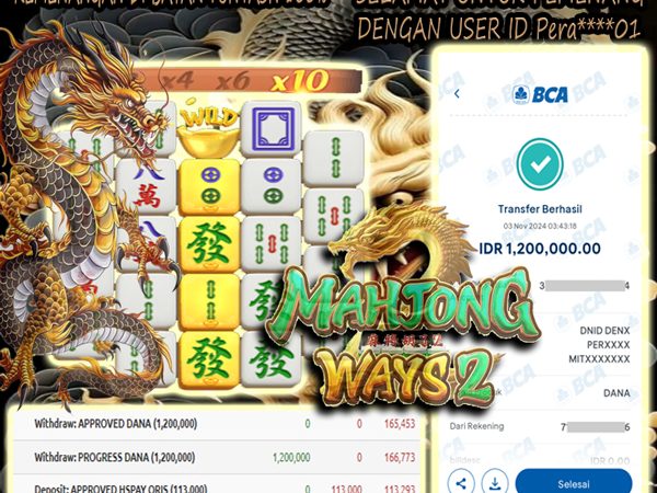 KEMENANGAN MEMBER BERMAIN DI MAHJONG WAYS 2