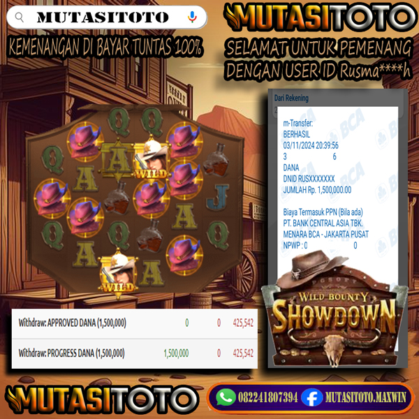 KEMENANGAN MEMBER BERMAIN DI WILD BOUNTY SHOWDOWN