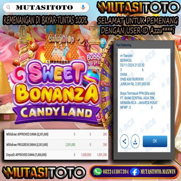 MENANG BESAR MEMBER JEPE CASINO SWEET BONANZA CANDYLAND