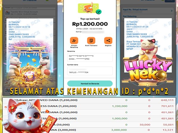 DIBAYAR TUNTAS 100% LUCKY NEKO