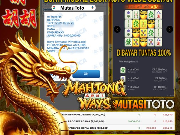 DIBAYAR TUNTAS 100% MAHJONG WAYS